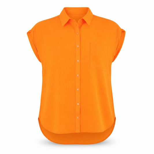 Womens UK Size 12 Dunnes Orange Basic Button-Up