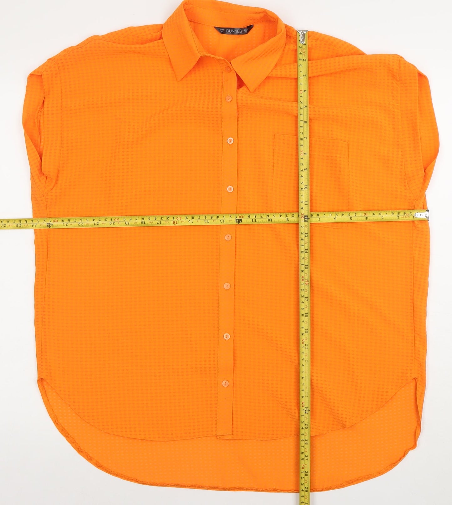 Womens UK Size 12 Dunnes Orange Basic Button-Up