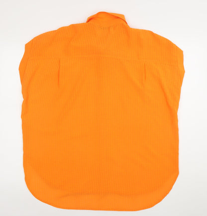 Womens UK Size 12 Dunnes Orange Basic Button-Up
