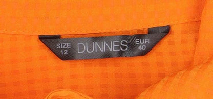 Womens UK Size 12 Dunnes Orange Basic Button-Up