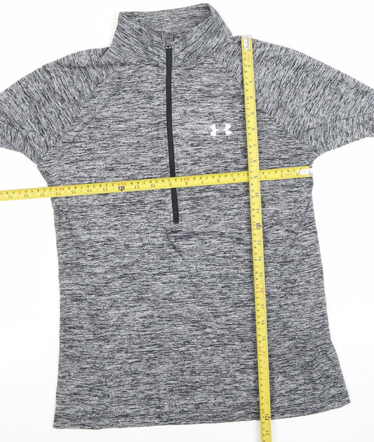 Under Armour Women Grey Long Sleeve HeatGear 1/4 Zip Top M