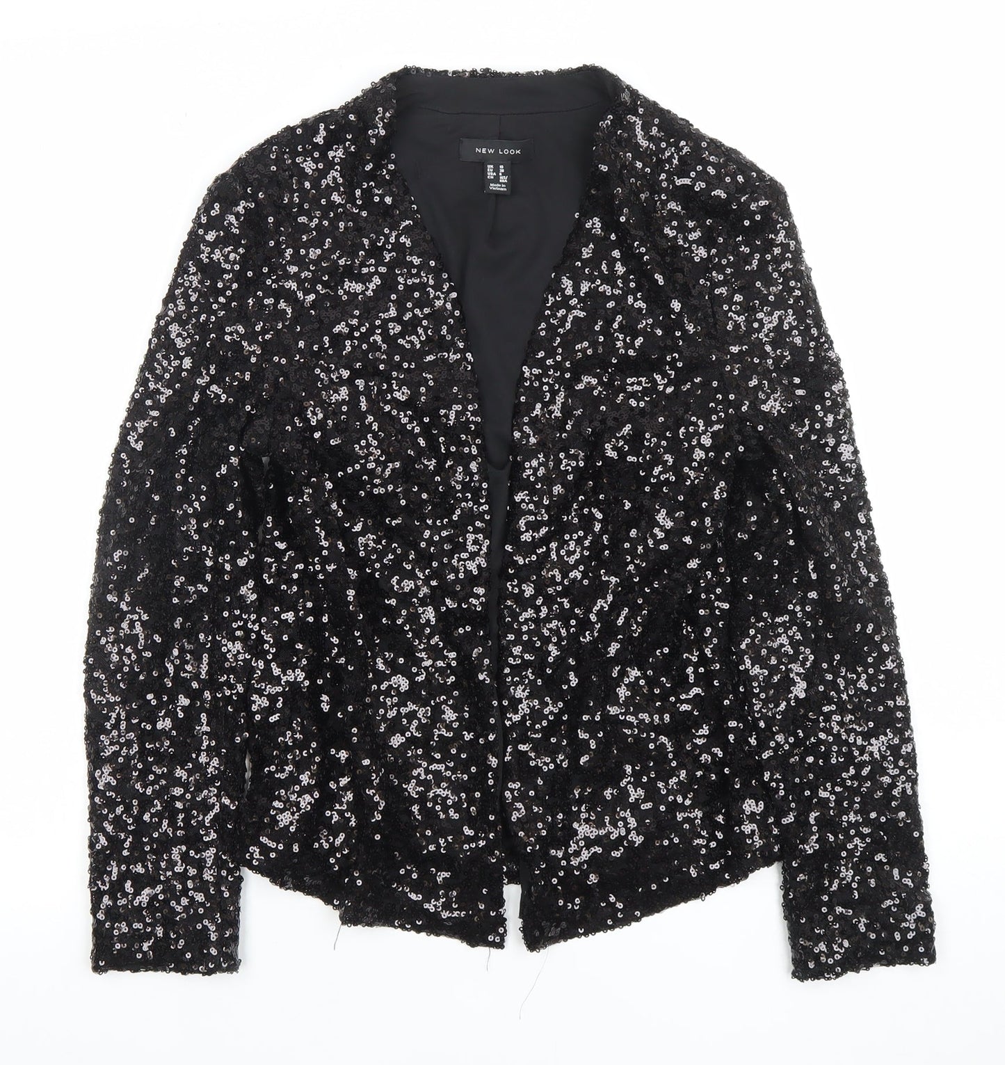 New Look Women's Black Sequin Blazer Size 10 Party Jacket