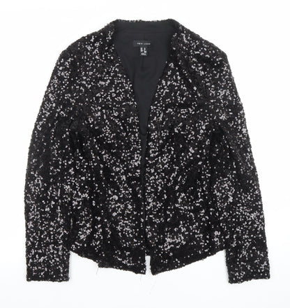 New Look Women's Black Sequin Blazer Size 10 Party Jacket
