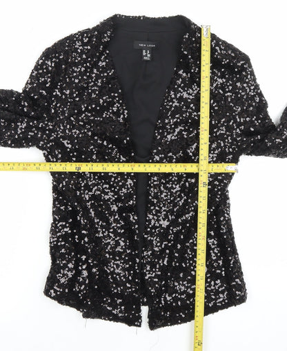 New Look Women's Black Sequin Blazer Size 10 Party Jacket