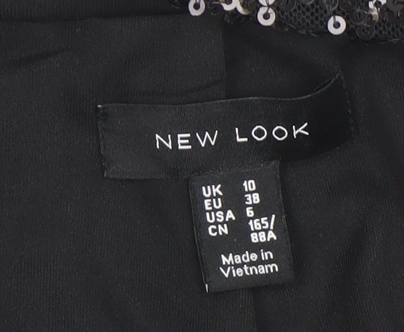 New Look Women's Black Sequin Blazer Size 10 Party Jacket