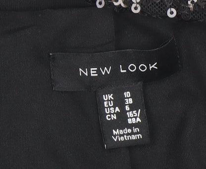 New Look Women's Black Sequin Blazer Size 10 Party Jacket