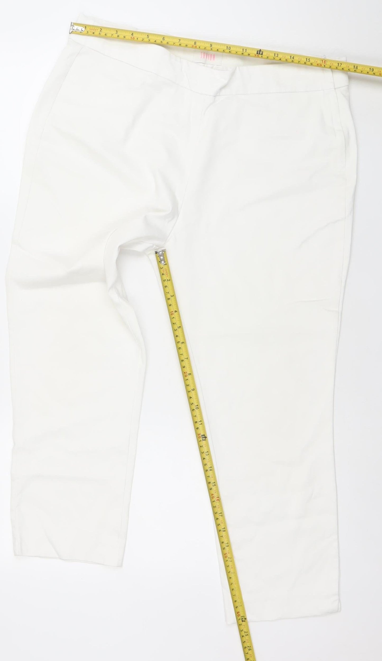 Womens UK Size 16 Savior Regular Fit Casual Business Travel White Trousers