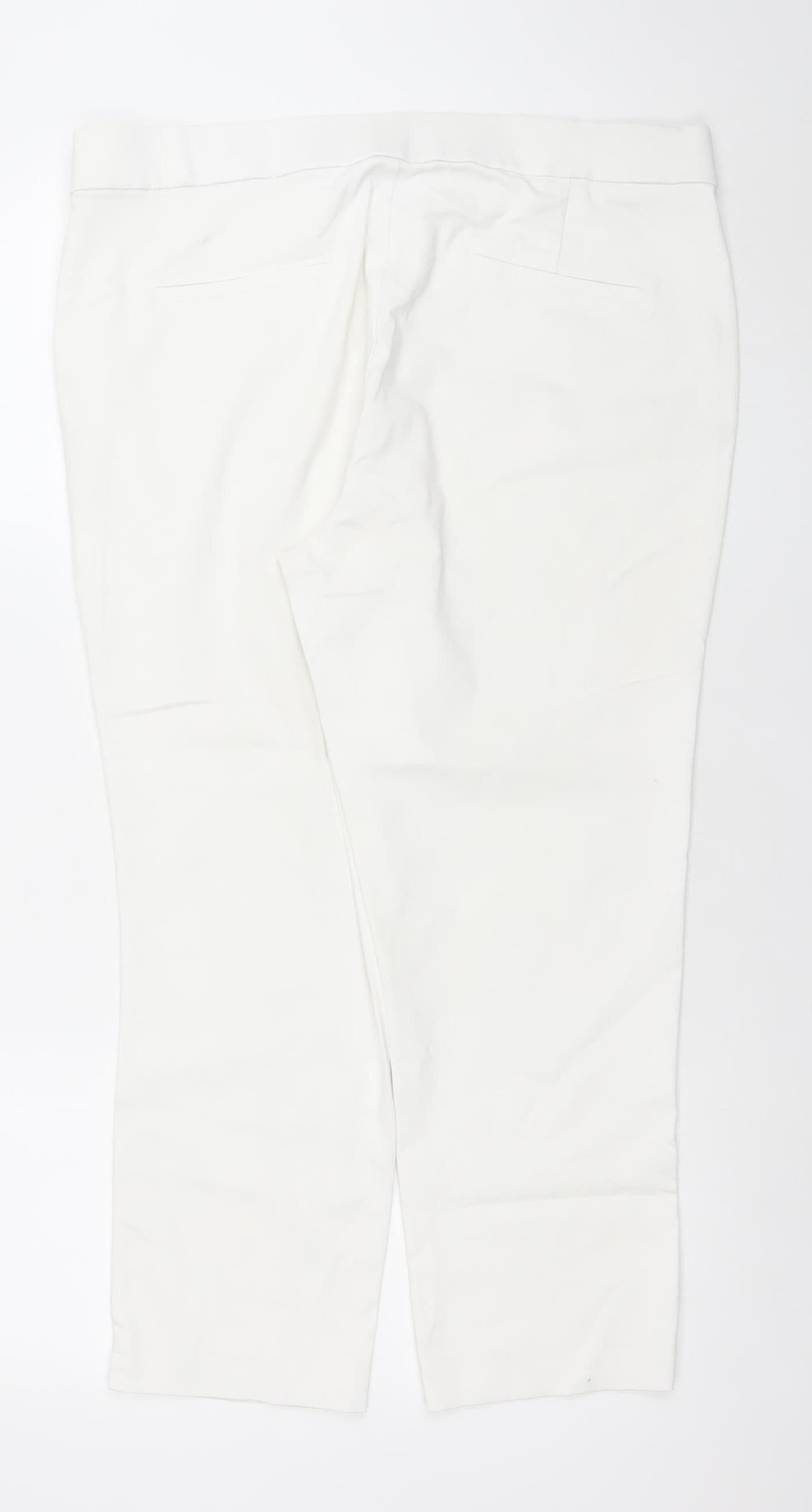 Womens UK Size 16 Savior Regular Fit Casual Business Travel White Trousers