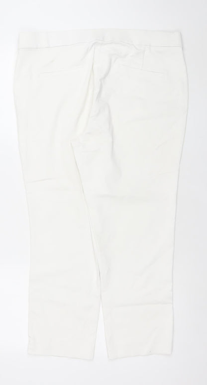 Womens UK Size 16 Savior Regular Fit Casual Business Travel White Trousers
