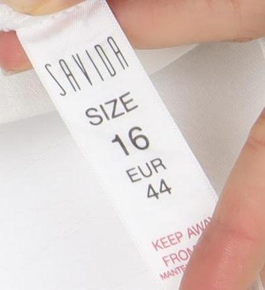 Womens UK Size 16 Savior Regular Fit Casual Business Travel White Trousers