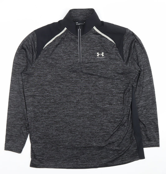 Under Armour Women’s Black Long Sleeve 1/4 Zip Running Top L Loose Fit