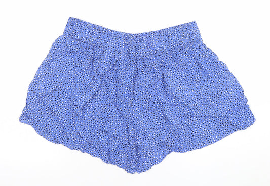 Marks and Spencer Women Blue Polka Dot Culotte Shorts Size 16