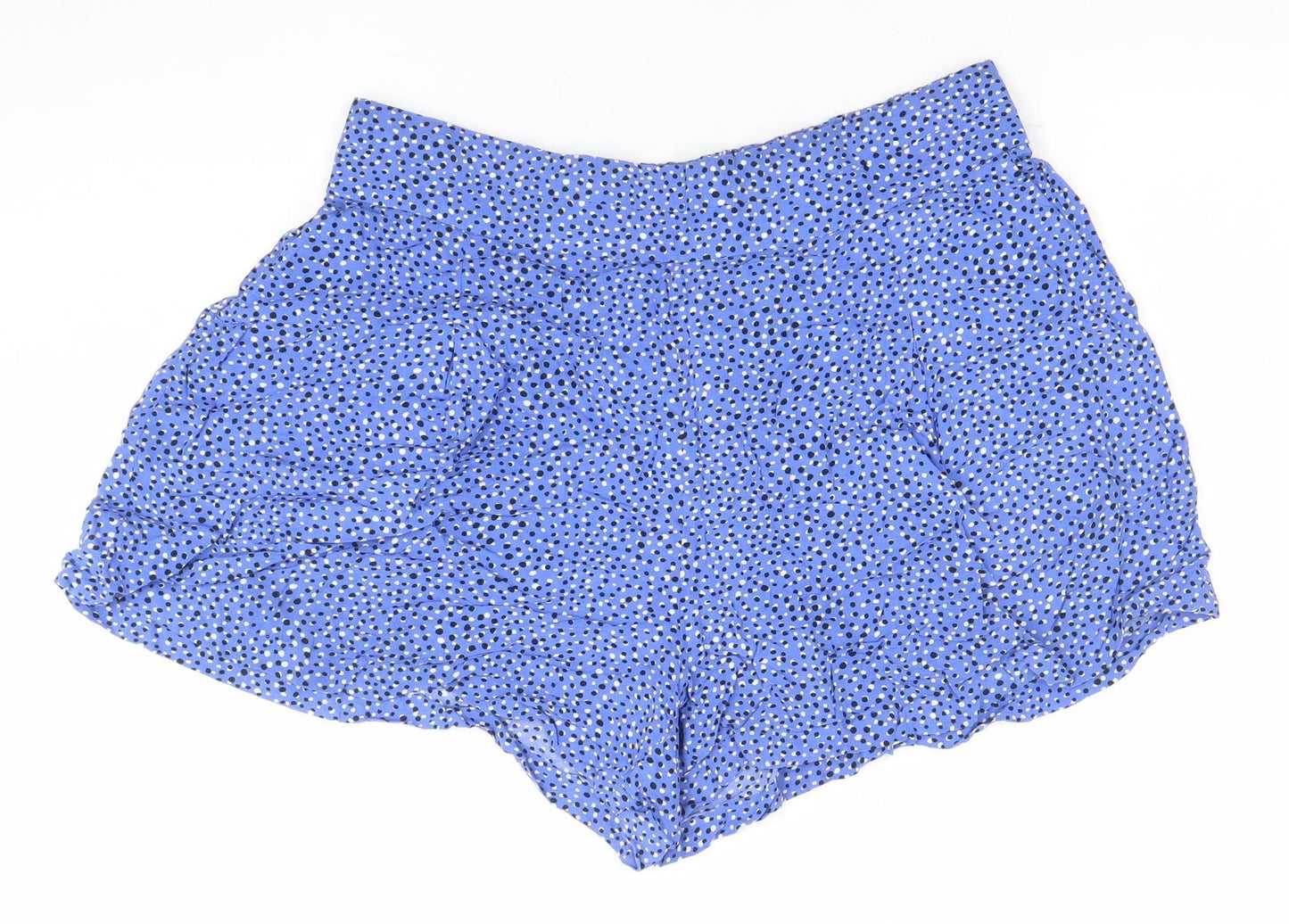 Marks and Spencer Women Blue Polka Dot Culotte Shorts Size 16