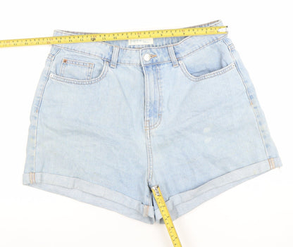 Denim Co Women’s Light Blue High Waist Cotton Boyfriend Denim Shorts Size 14