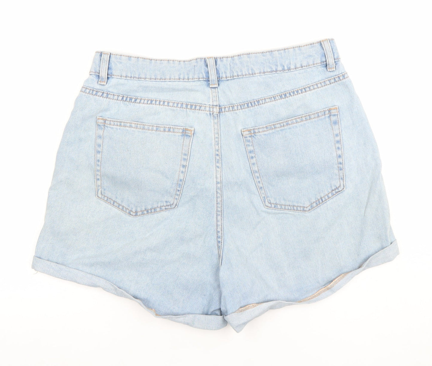 Denim Co Women’s Light Blue High Waist Cotton Boyfriend Denim Shorts Size 14