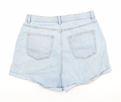 Denim Co Women’s Light Blue High Waist Cotton Boyfriend Denim Shorts Size 14