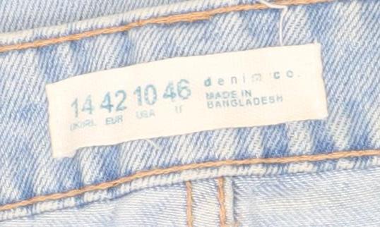 Denim Co Women’s Light Blue High Waist Cotton Boyfriend Denim Shorts Size 14