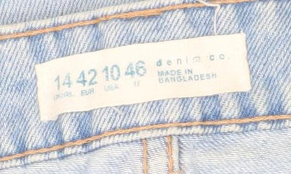 Denim Co Women’s Light Blue High Waist Cotton Boyfriend Denim Shorts Size 14