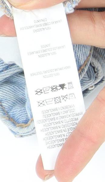 Denim Co Women’s Light Blue High Waist Cotton Boyfriend Denim Shorts Size 14