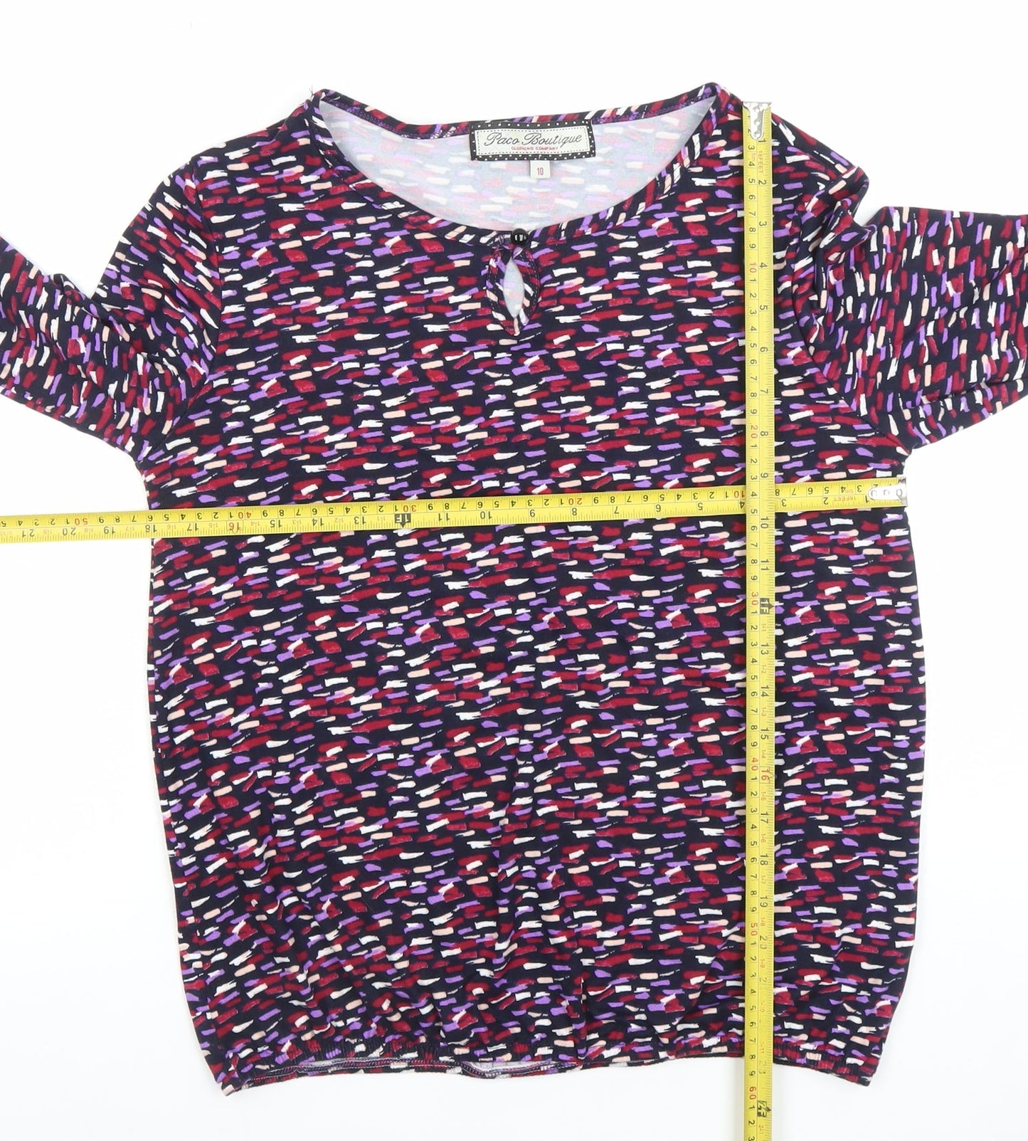 Womens UK Size 10 Grace Boutique Multicoloured Basic Blouse