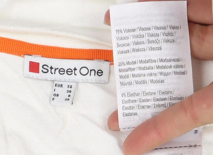 Womens UK Size 10 Street One Ivory Basic T-Shirt
