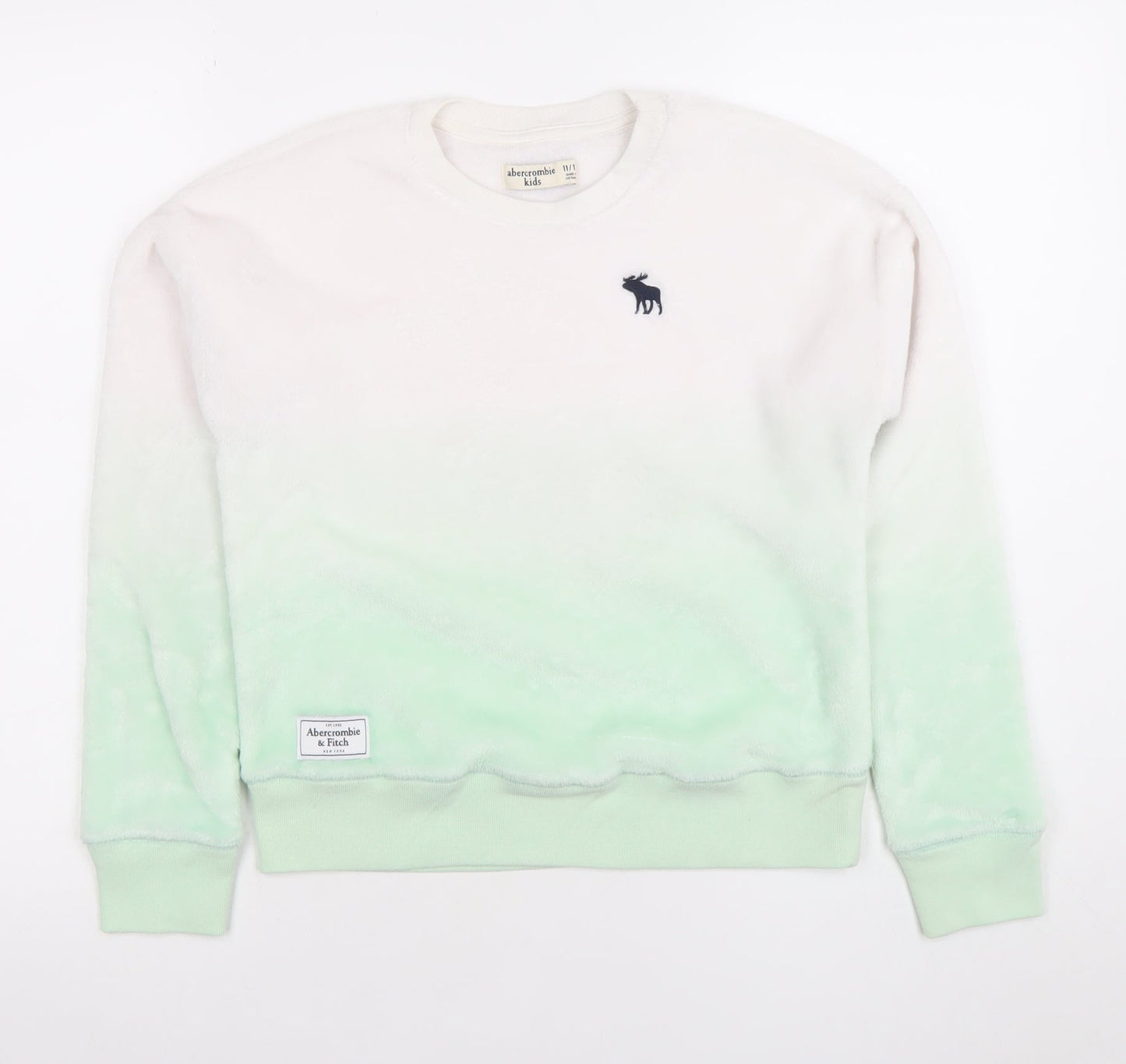 Abercrombie Kids Girls Green Ombre Fleece Pullover Sweatshirt 11-12 Years