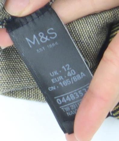 Marks and Spencer Women Blue Check Collared Shift Dress Size 12