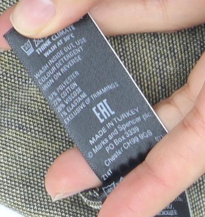 Marks and Spencer Women Blue Check Collared Shift Dress Size 12