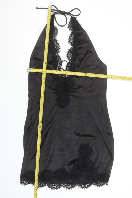 PrettyLittleThing Women’s Black Lace Halter Bodycon Dress Size 14 Tall