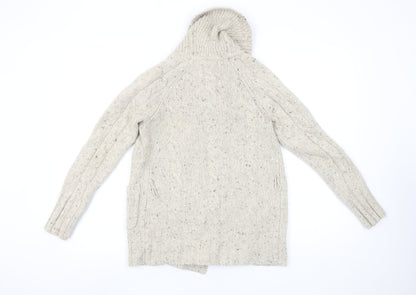 GAP Women's Beige Cable-Knit Wool Blend Shawl Collar Cardigan S