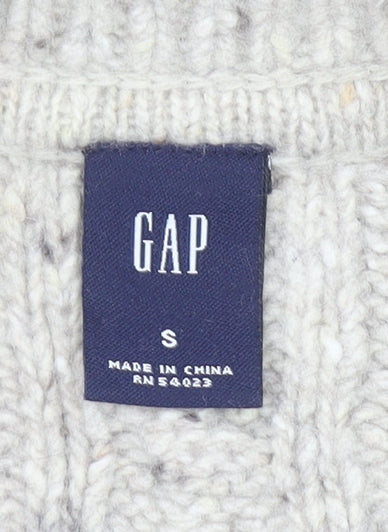 GAP Women's Beige Cable-Knit Wool Blend Shawl Collar Cardigan S