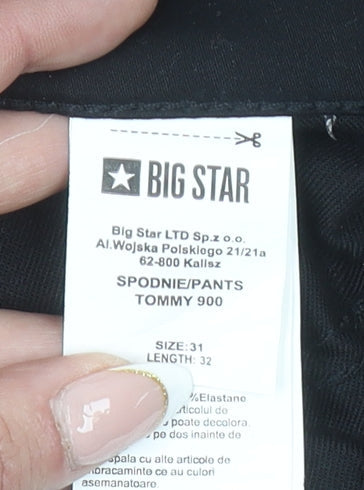 Big Star Men’s Black Slim Fit Cotton Stretch Chinos Size 31x32