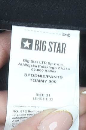 Big Star Men’s Black Slim Fit Cotton Stretch Chinos Size 31x32