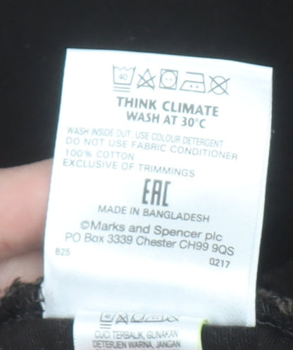 Marks and Spencer Men's Black Regular Fit Cotton Chino Trousers 32W 31L