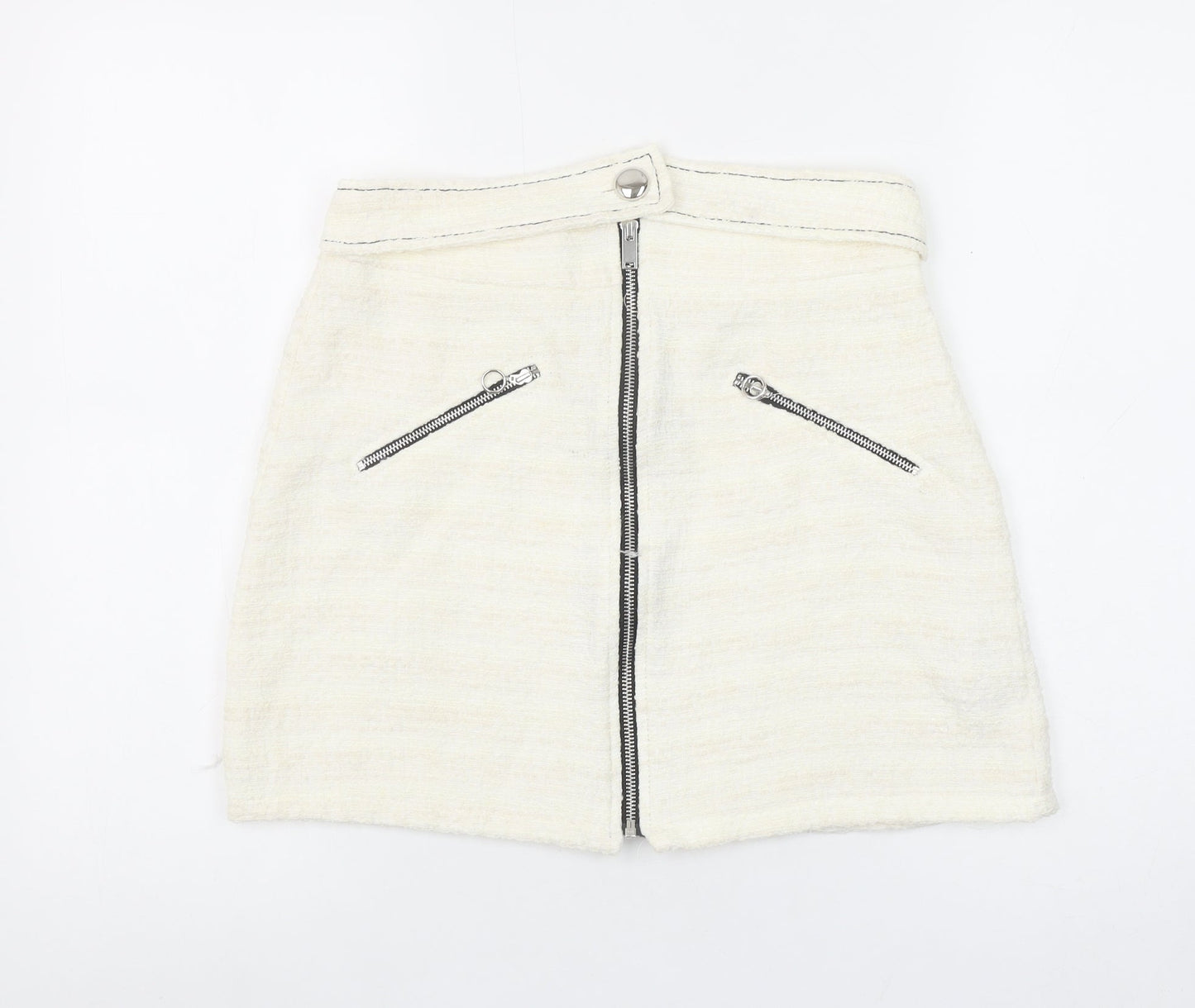 Womens UK Size 12 Zara Straight & Pencil Tweed Skirt