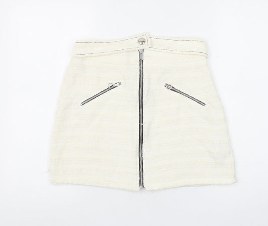 Womens UK Size 12 Zara Straight & Pencil Tweed Skirt