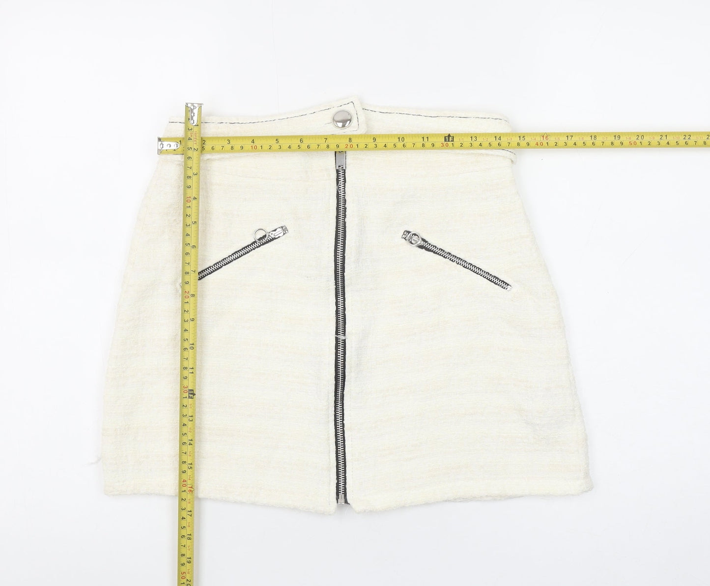 Womens UK Size 12 Zara Straight & Pencil Tweed Skirt