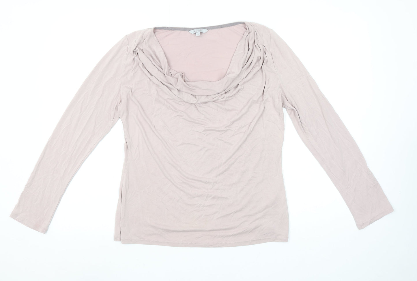 Womens UK Size 12 Marks and Spencer Beige Basic Blouse