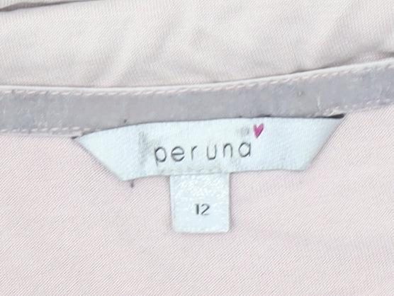 Womens UK Size 12 Marks and Spencer Beige Basic Blouse