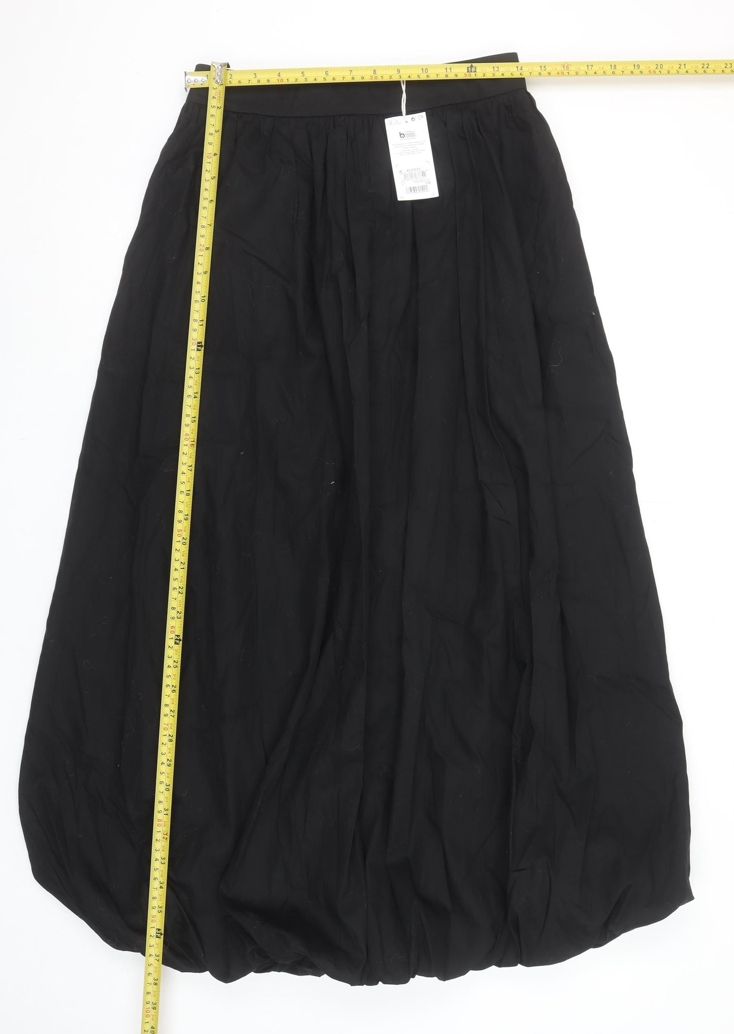 Next Women Black 8 Bubble Hem Cotton Midi Skirt