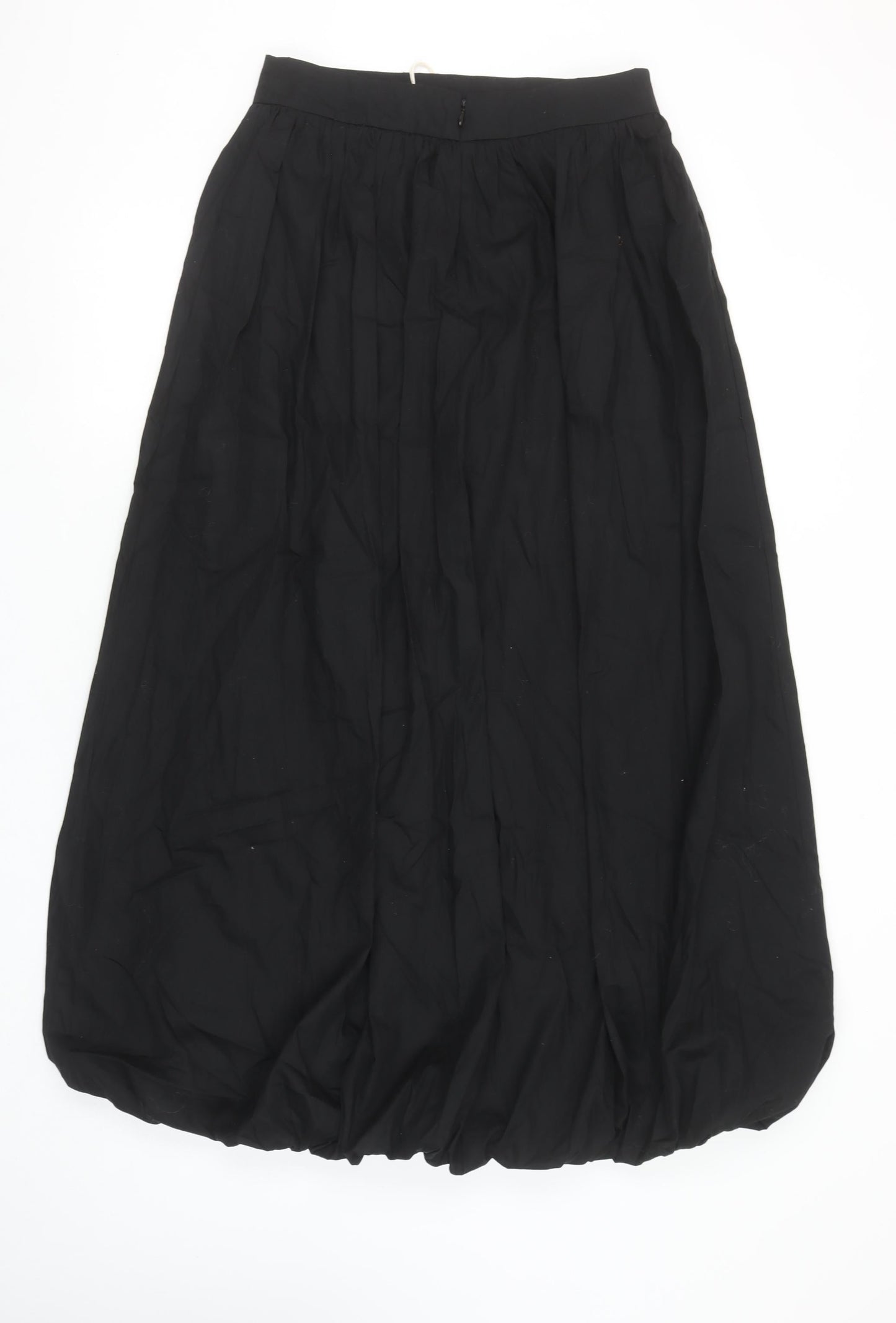 Next Women Black 8 Bubble Hem Cotton Midi Skirt