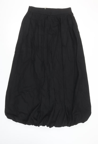 Next Women Black 8 Bubble Hem Cotton Midi Skirt