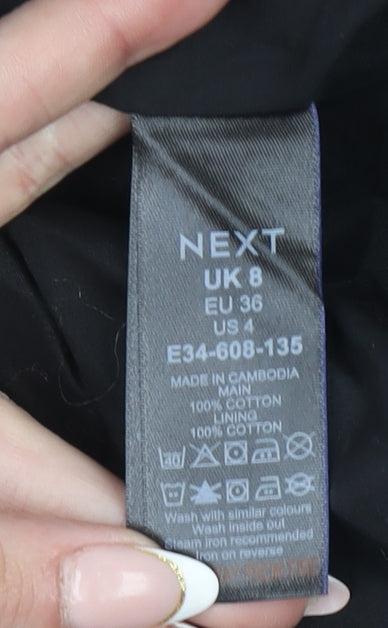 Next Women Black 8 Bubble Hem Cotton Midi Skirt