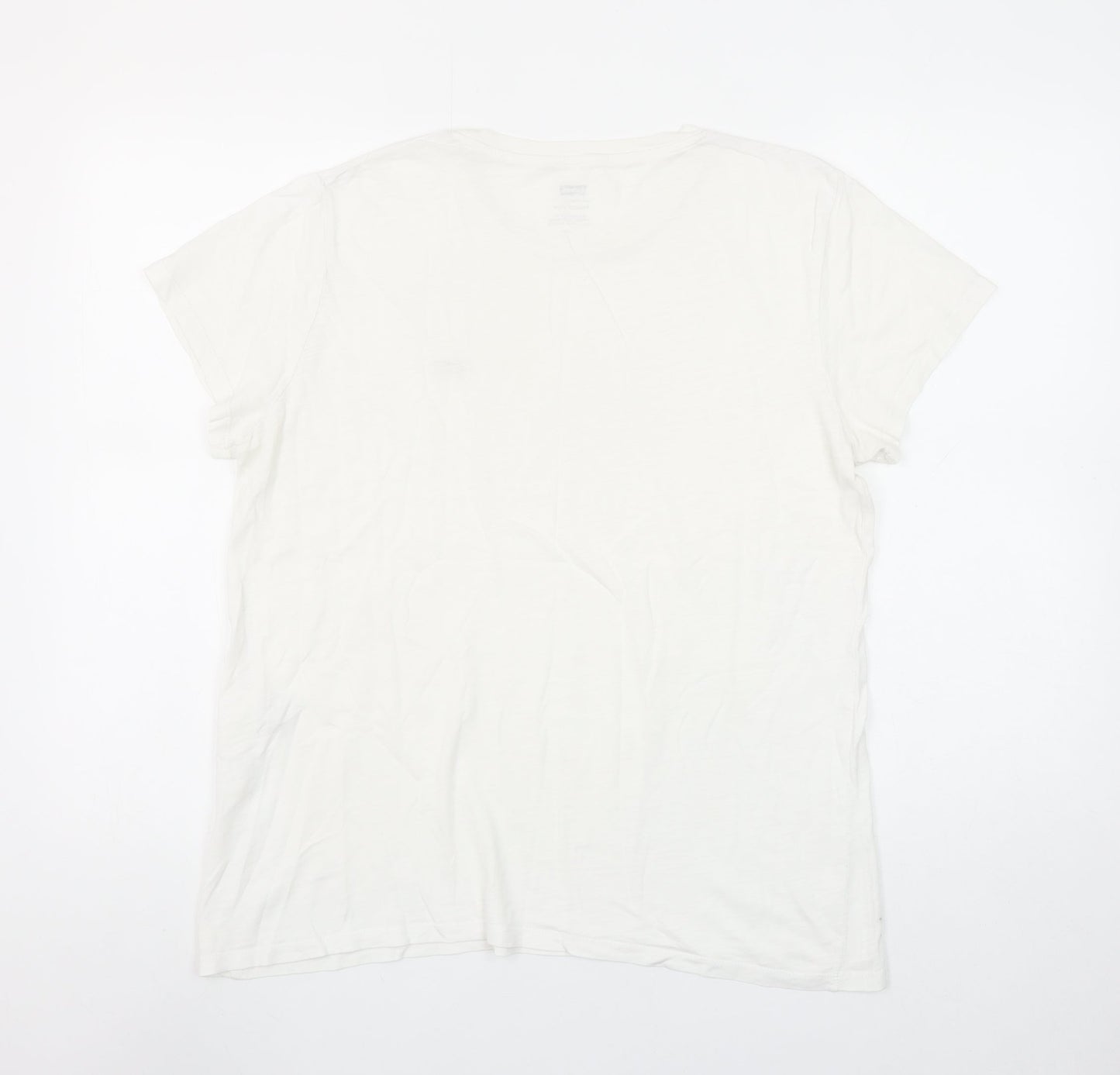 Levi's Womens White Perfect Crew T-Shirt Size L Short Sleeve Cotton