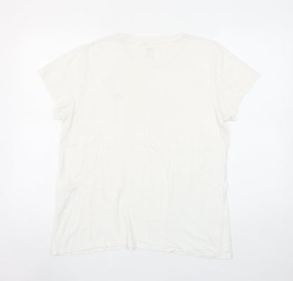 Levi's Womens White Perfect Crew T-Shirt Size L Short Sleeve Cotton