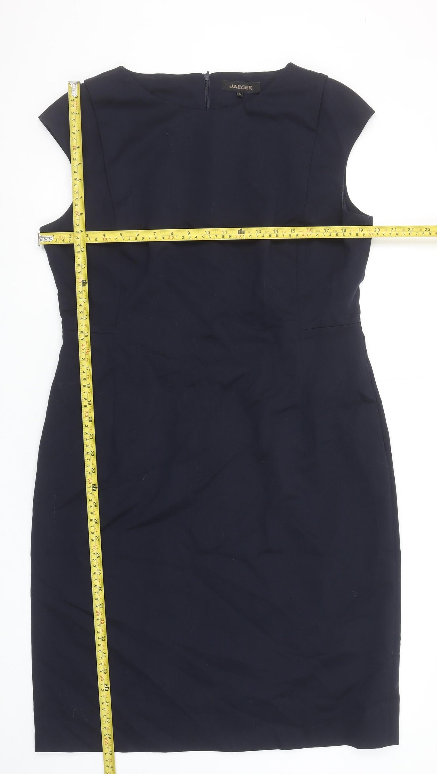 Jaeger Women Blue Sheath Knee Length Dress Size 14