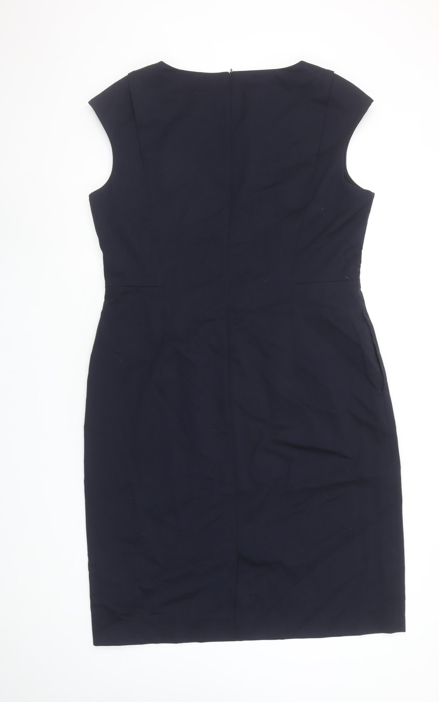 Jaeger Women Blue Sheath Knee Length Dress Size 14