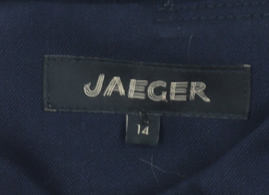 Jaeger Women Blue Sheath Knee Length Dress Size 14