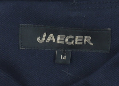 Jaeger Women Blue Sheath Knee Length Dress Size 14