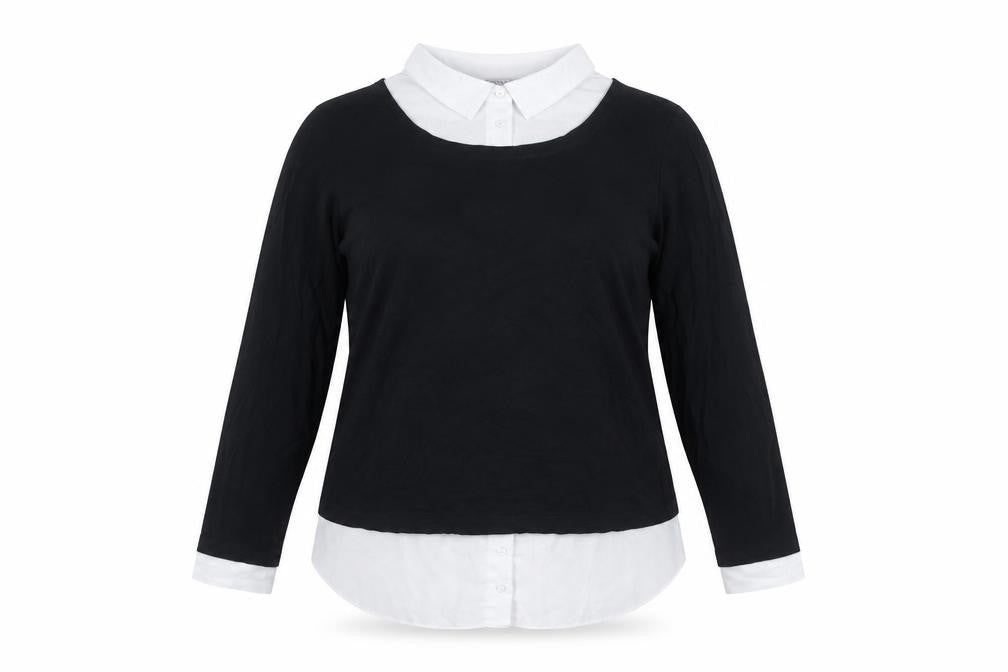 Womens UK Size 20 Evans Black Basic Blouse